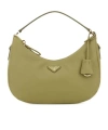 Prada Leather Handbag With Structured Shape And Strap In Green
