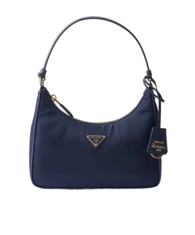 Prada Re-edition 2005 Re-nylon And Saffiano Mini Bag In Blue