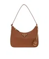 Prada Zippered Handbag In Brown