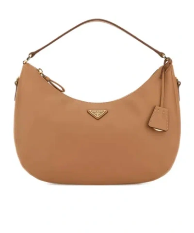 Prada Zippered Handbag In Brown