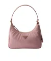 Prada Re-edition 2005 Mini Bag In Re-nylon And Saffiano In Pink