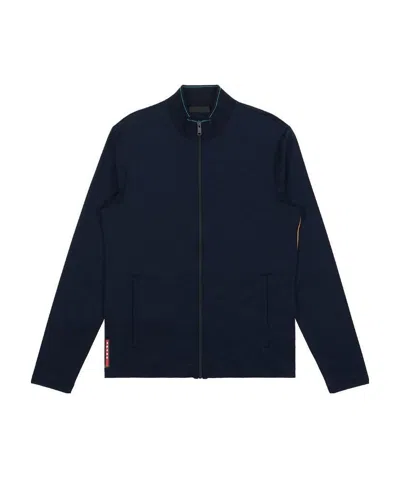 Prada Zippered Long-sleeved Casual Jacket In Black