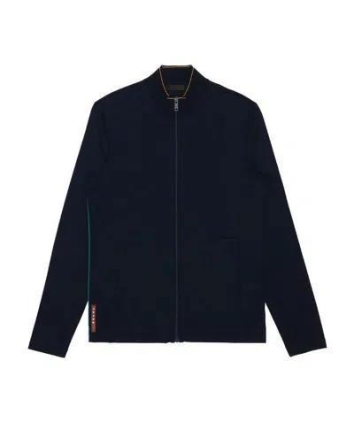 Prada Zippered Long-sleeved Casual Jacket In Black
