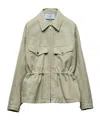 Prada Zippered Long-sleeved Casual Jacket In Green