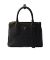 Prada Mini Leather Galleria Top-handle Bag In Black