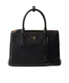 Prada Galleria Medium Leather Top-handle Bag In Black