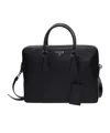 Prada Saffiano Leather Briefcase In Black