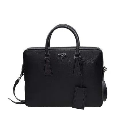 PRADA ZIPPERED SHOULDER BAG