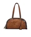 Prada Bowling Medium Suede Handbag In Brown
