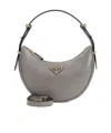 Prada Zippered Shoulder Bag In Gray