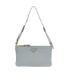 Prada Zippered Shoulder Bag In Gray