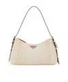 Prada White Logo Shoulder Bag In Neutral