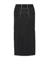 Prada Midi Leather Pencil Skirt In Black