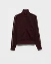 Prada Stripe-detail Zip-fastening Track Jacket In Burgundy