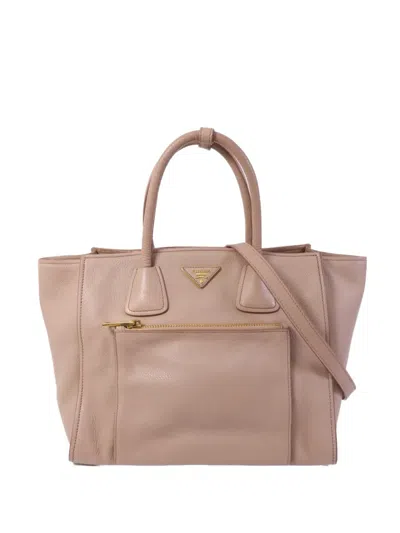 Pre-owned Prada Zip-pocket Tote Bag In Pink