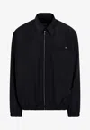 Prada Jacket Long Sleeves Point Collar Elasticated Hem In Black