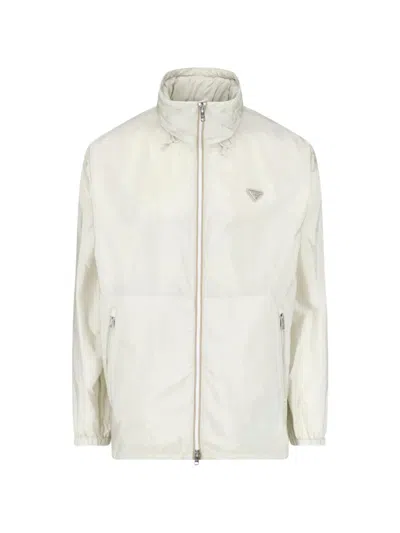 Prada Zip-up Jacket In Neutral