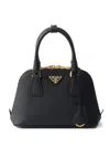 Prada Zip-up Top Handle Bag In Black