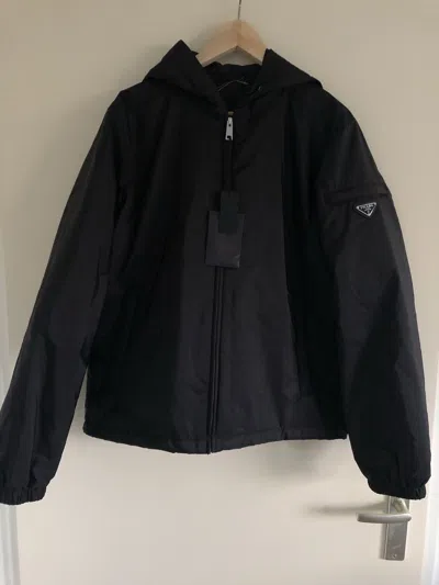 Pre-owned Prada Zip-up Track Light Nylon Jacket Black