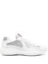 Prada Two-tone Leather And Fabric America S Cup Sneakers