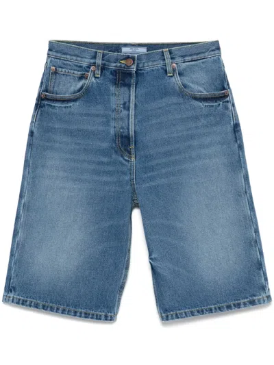 Prada Denim Shorts With Patch
