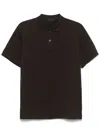 Prada Dark Brown Cotton Piquet Polo Shirt In Brown
