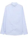Prada Striped Cotton Shirt Featuring Button-down Collar