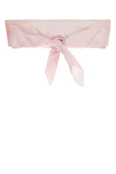 Prada -style Cotton Crop-top With Recycled Cupro & Silk Lining In Pink