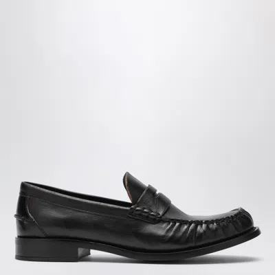Prada -style Polished Leather Loafers In Multi
