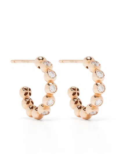 Pragnell 18kt Rose Gold Bohemia Diamond Hoop Earrings In Pink