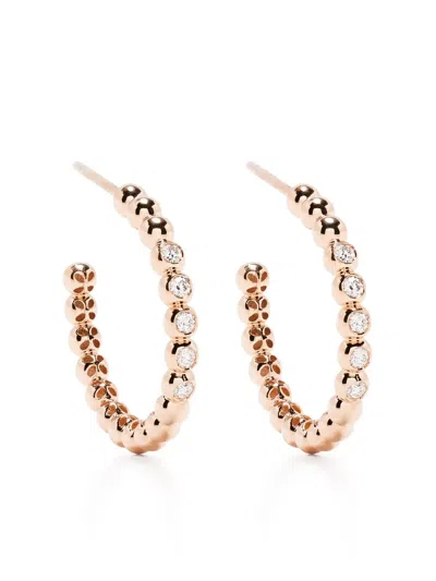 Pragnell 18kt Rose Gold Bohemia Diamond Large Hoop Earrings In Pink