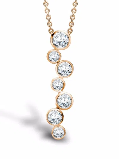 Pragnell 18kt Rose Gold Bubbles Diamond Drop Pendant Necklace In Pink