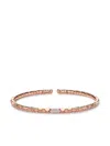Pragnell 18kt Rose Gold Diamond Groove Textured Bangle Bracelet In Pink