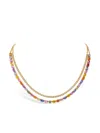 Pragnell 18kt Rose Gold Rainbow Fancy Sapphire And Diamond Two-row Necklace In Pink