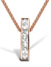 Pragnell 18kt Rose Gold Rockchic Diamond Bar Pendant Necklace In Pink