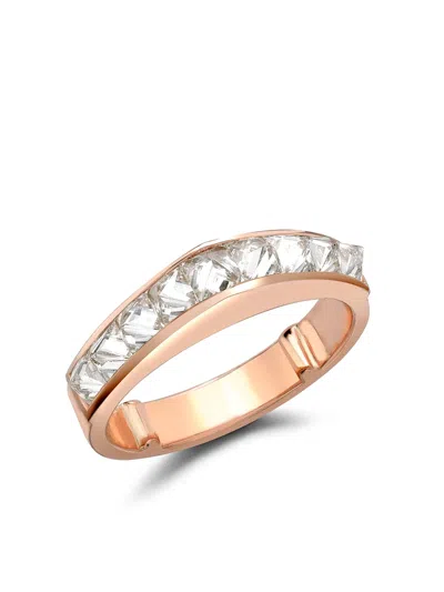 Pragnell 18kt Rose Gold Rockchic Diamond Peaked Ring In Pink