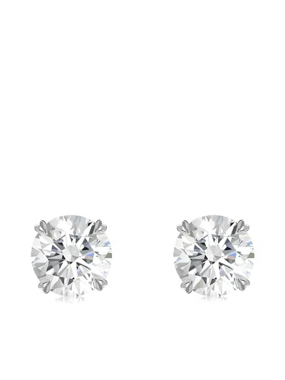 Pragnell 18kt White Gold Diamond Windsor Stud Earrings In Silver