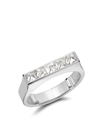 Pragnell 18kt White Gold Rockchic Flat-topped Diamond Ring In Silver