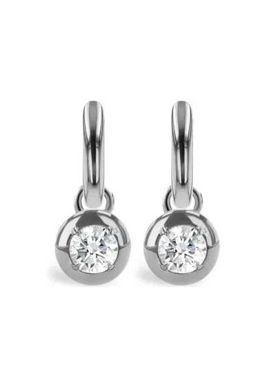 Pragnell 18kt White Gold Skimming Stone Diamond Drop Earrings