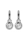 Pragnell 18kt White Gold Small Skimming Stone Diamond Drop Earrings In White