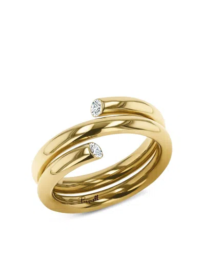 Pragnell 18kt Yellow Gold Double Row Eclipse Diamond Ring