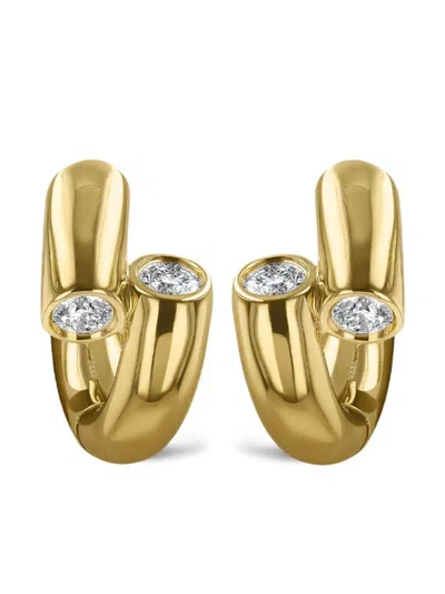 Pragnell 18kt Yellow Gold Eclipse Diamond Hoop Earrings In 金色