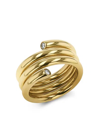 Pragnell 18kt Yellow Gold Eclipse Triple Row Diamond Ring