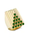 Pragnell 18kt Yellow Gold Pyramid Sculptural Emerald Cocktail Ring In Gold