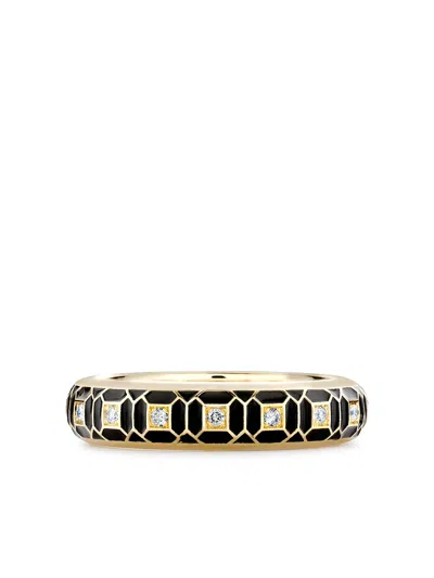 Pragnell 18kt Yellow Gold Revival Enamel And Diamond Ring