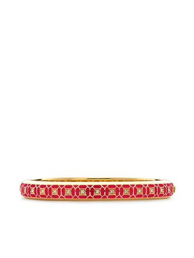 Pragnell 18kt Yellow Gold Revival Regency Enamel And Diamond Bangle