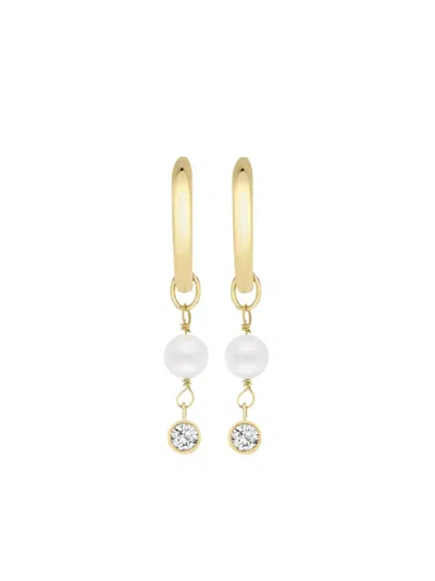 Pragnell 18kt Yellow Gold Sundance Diamond And Pearl Earrings