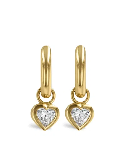 Pragnell Sundance Heart Diamond Hoop Drop Earrings 0.40ct In 18ct Yellow Gold