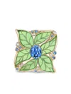 Pragnell 18kt Yellow Gold Wildflower Windflower Blue Sapphire And Diamond Ring In Gold