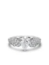 Pragnell Platinum Pear Shaped Diamond Tiara Ring In Silver